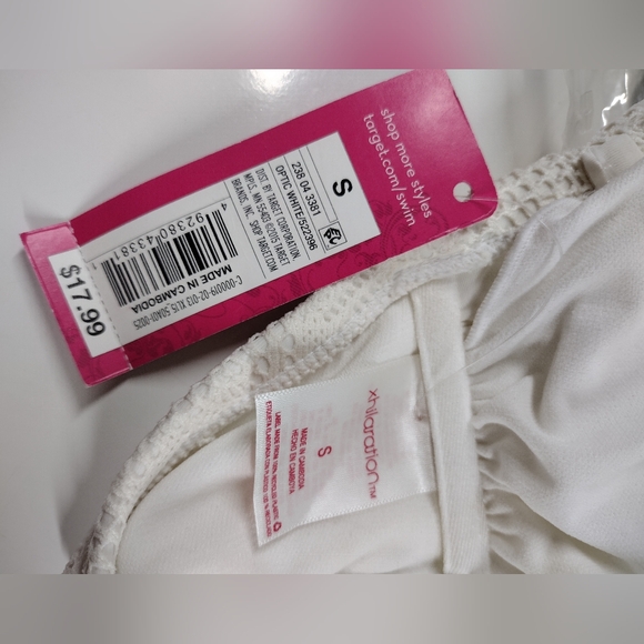 Exhilaration White Bandeau Swimsuit Bikini Top - Picture 6 of 7